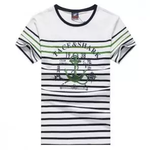 shark hommes t-shirt polo shirt summer circular collar stripe sea soul green